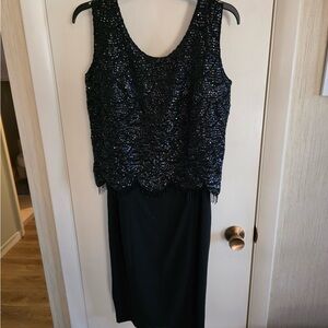 Liz Claiborne Black Sequin Midi Dress